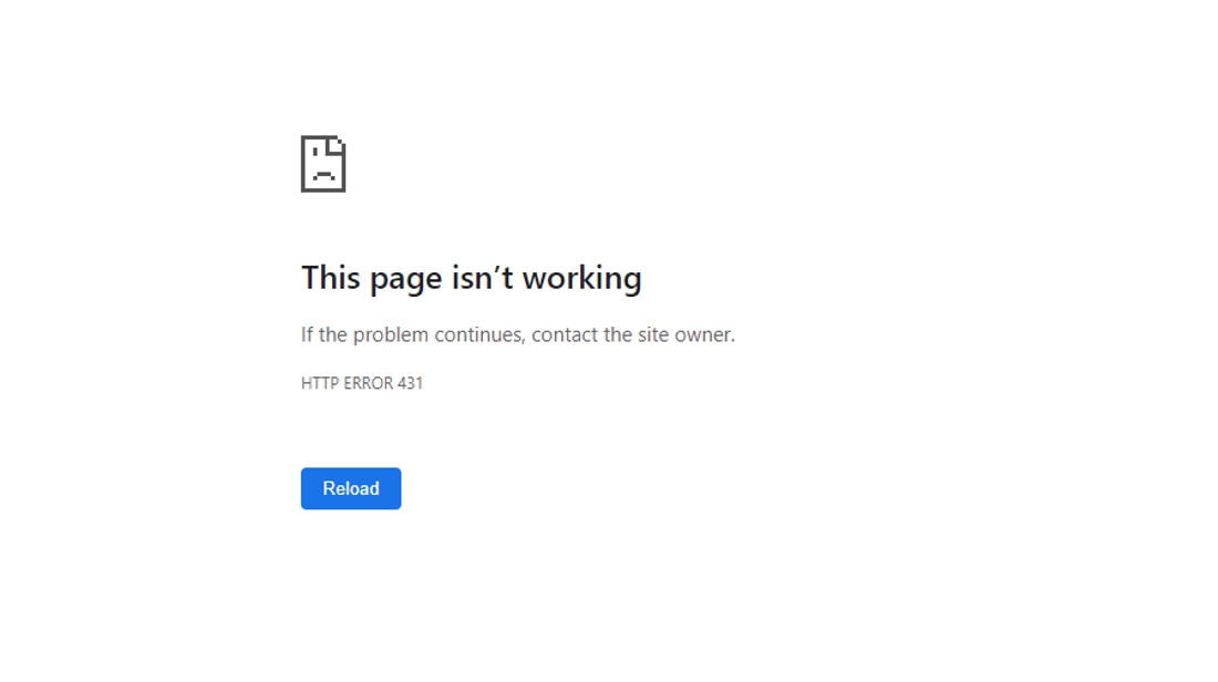 this page is not working error